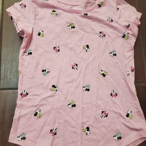 Disney mickey and Minnie pink tshirt size large kids 12-14